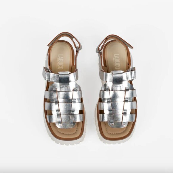 Labucq Boomer Sport Metallic Platform Fisherman Sandals EU 38 / US 7.5-8 - Picture 4 of 10